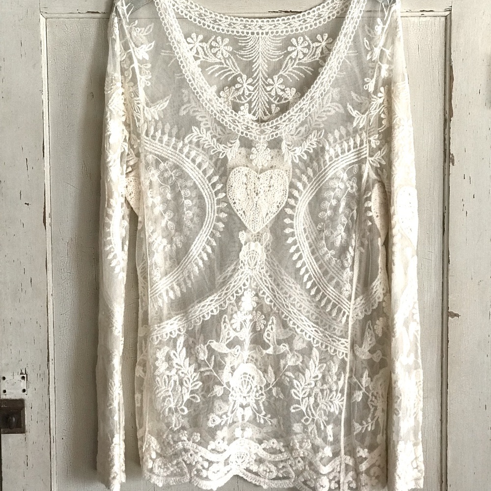 Pretty Ivory Lace Tunic